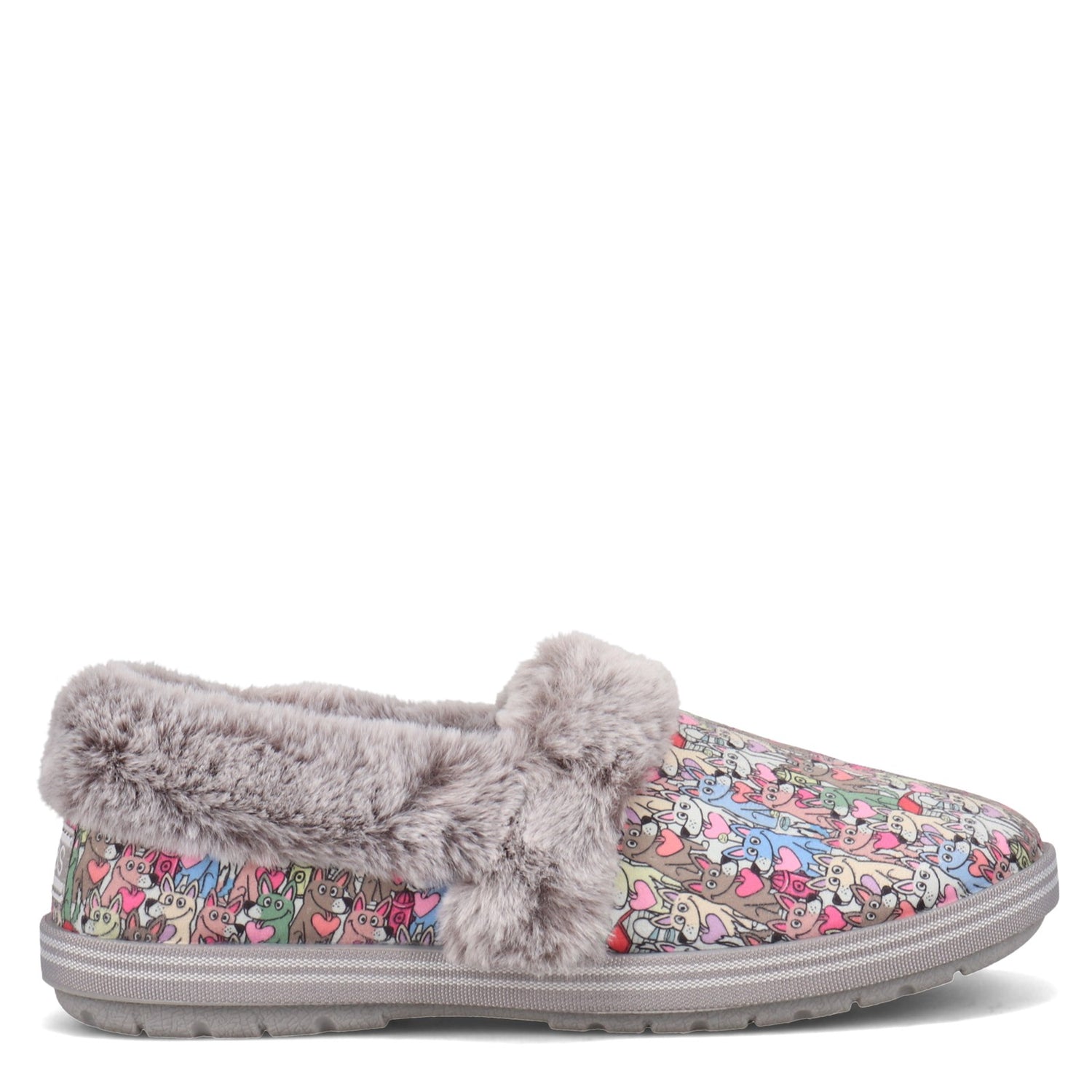Peltz Shoes  Women's Skechers BOBS Too Cozy - Paws Forever Slip-On GREY MULTI 113485-MLT
