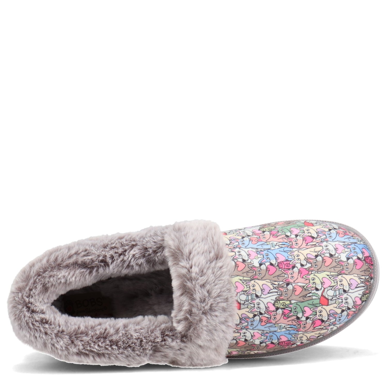 Peltz Shoes  Women's Skechers BOBS Too Cozy - Paws Forever Slip-On GREY MULTI 113485-MLT