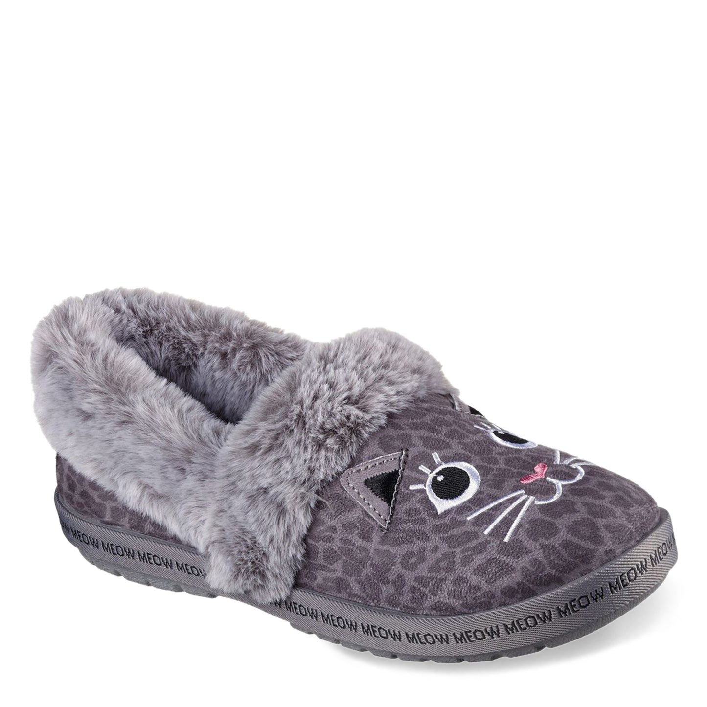 Peltz Shoes  Women's Skechers BOBS Too Cozy - Jazzy Pawty Slipper CHARCOAL 113677-CCL