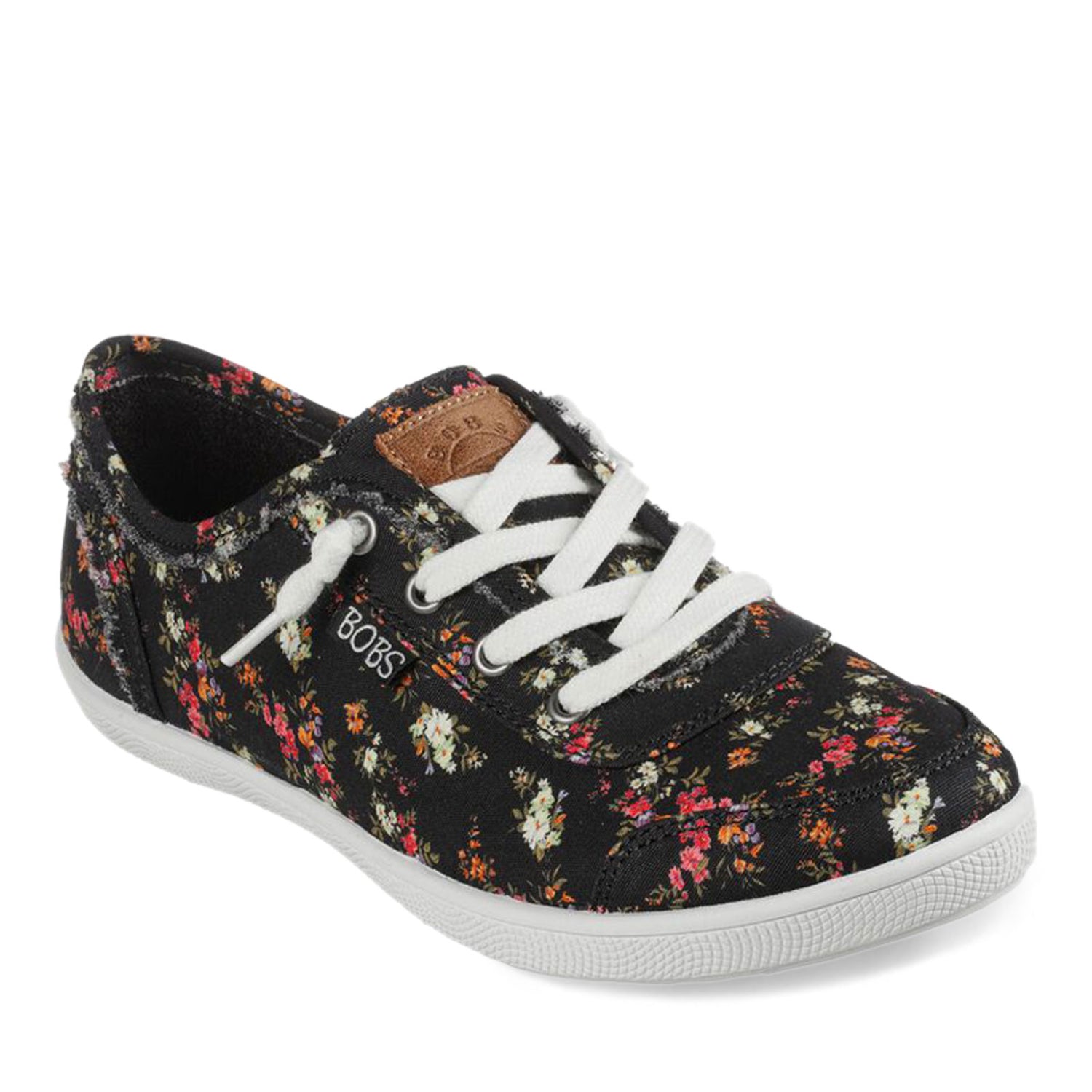 Peltz Shoes  Women's Skechers BOBS B Cute - Floral Kiss Sneaker BLACK MULTI 113849-BKMT