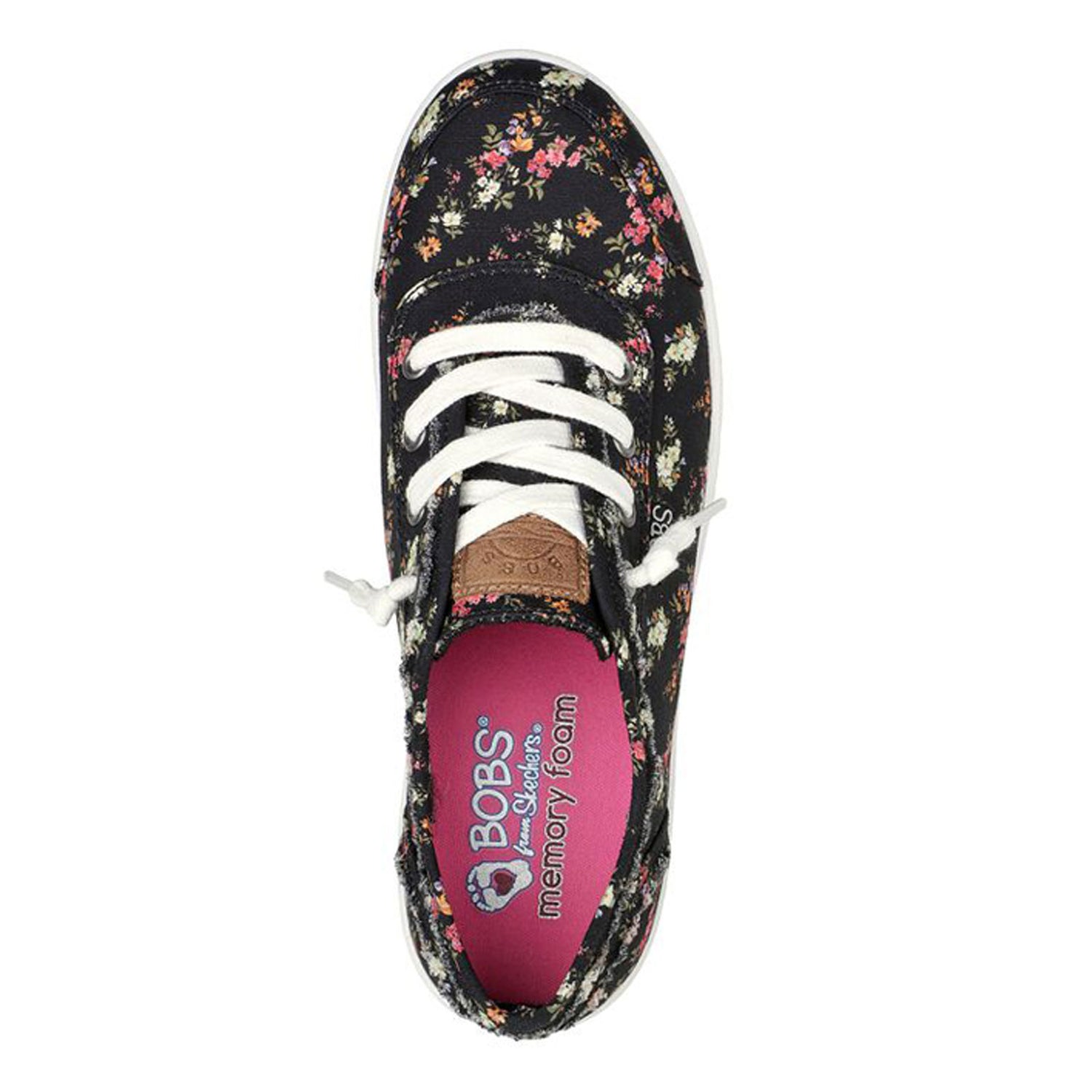 Peltz Shoes  Women's Skechers BOBS B Cute - Floral Kiss Sneaker BLACK MULTI 113849-BKMT