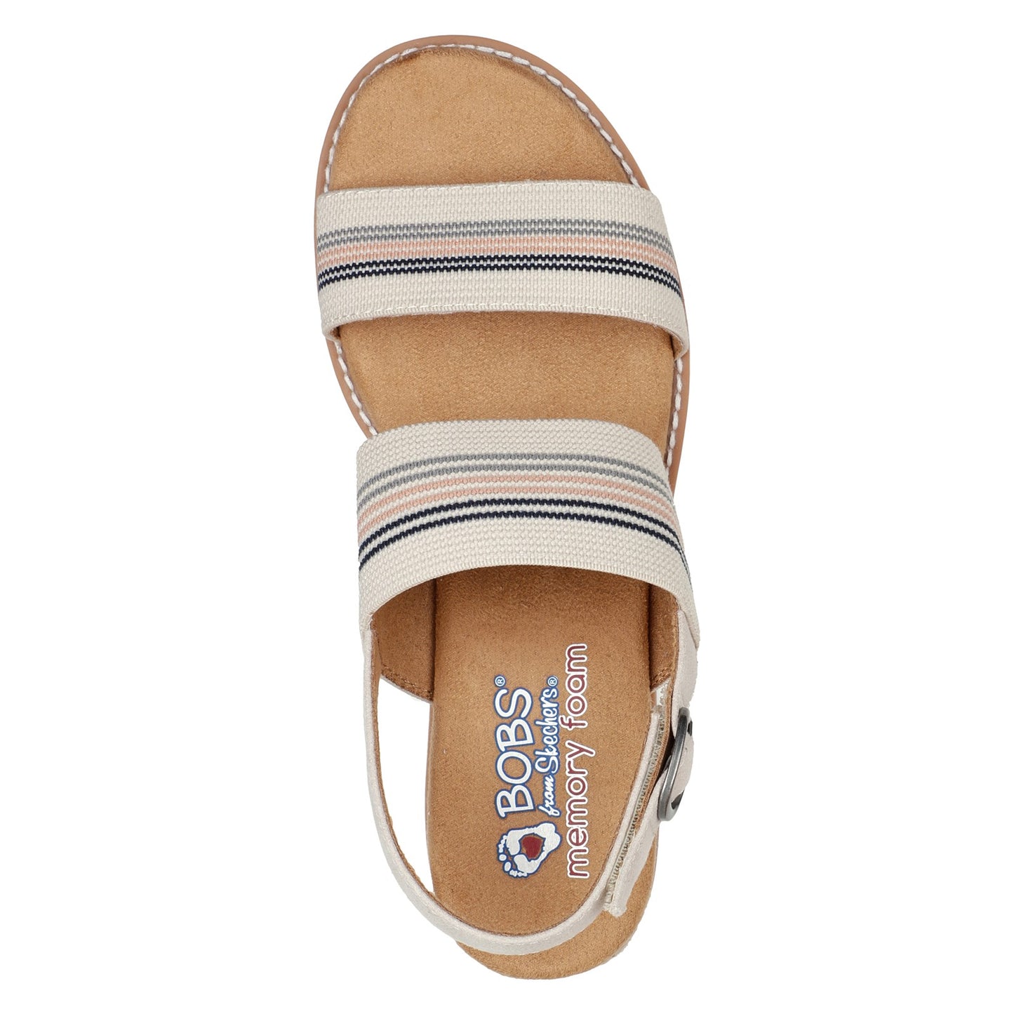 Peltz Shoes  Women's Skechers BOBS Desert Kiss Hi - Tea Time Sandal NATURAL / MULTI 113863-NTMT