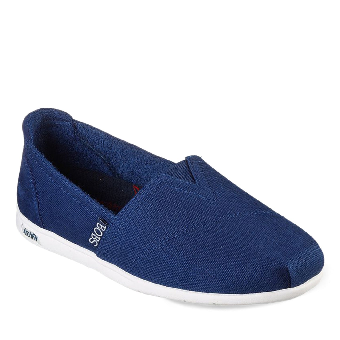 Peltz Shoes  Women's Skechers BOBS Plush Arch Fit For3ver Luv Slip-on NAVY 114108-NVY
