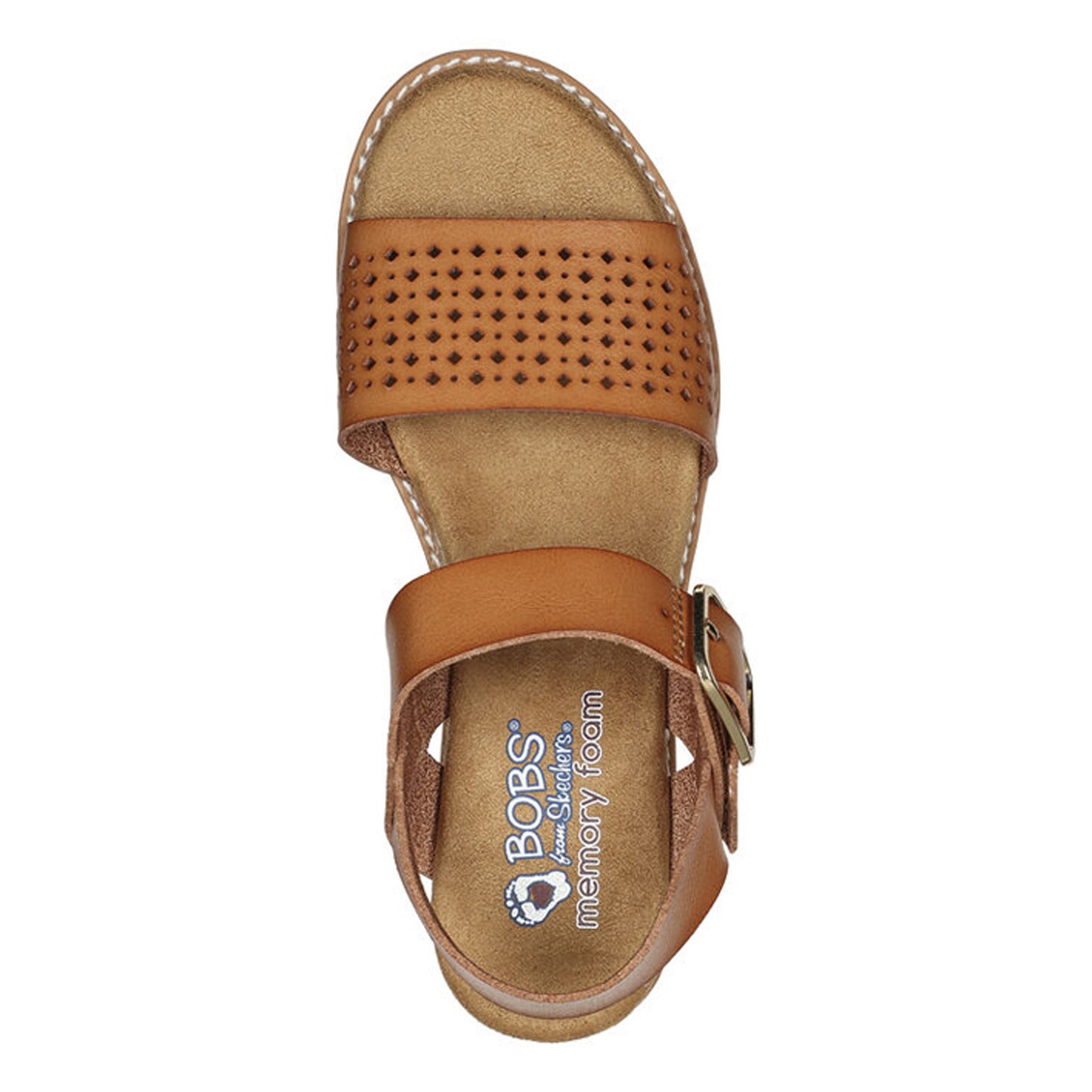 Peltz Shoes  Women's Skechers BOBS Desert Kiss - Sunny Flair Sandal LUGGAGE 114143-LUG