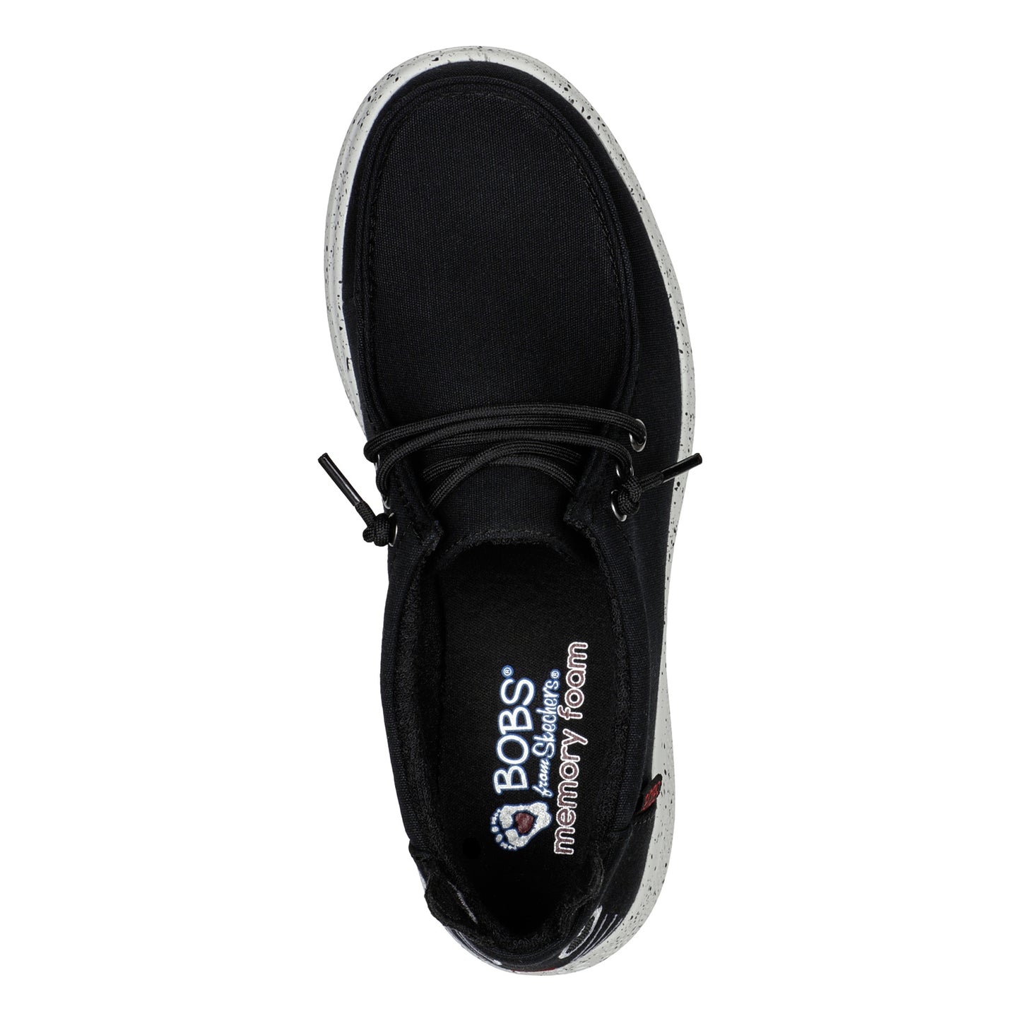 Peltz Shoes  Women's Skechers BOBS Skipper - Meow Casuals Slip-On BLACK 114179-BLK