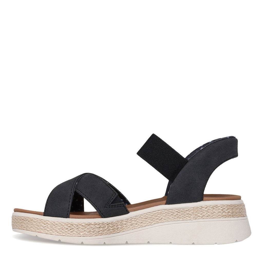 Women's Skechers Slip-ins: BOBS Sun Ray - Move Over Sandal - Wide Width BLACK 114414W-BLK