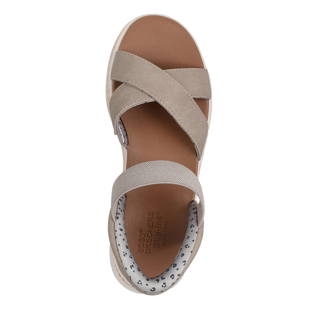 Women's Skechers Slip-ins: BOBS Sun Ray - Move Over Sandal - Wide Width TAUPE 114414W-TPE
