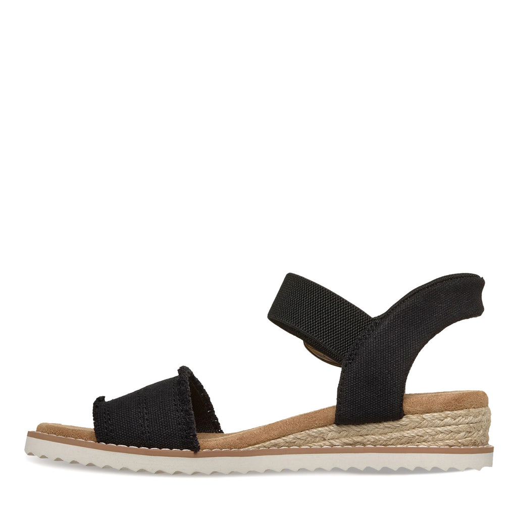 Women's Skechers Slip-ins: BOBS Desert Kiss - Frayed Fun Sandal BLACK 114419-BLK