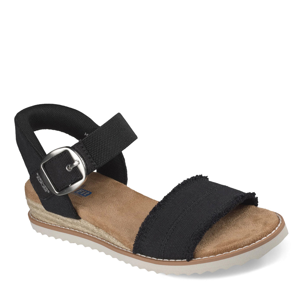 Women's Skechers Slip-ins: BOBS Desert Kiss - Frayed Fun Sandal BLACK 114419-BLK