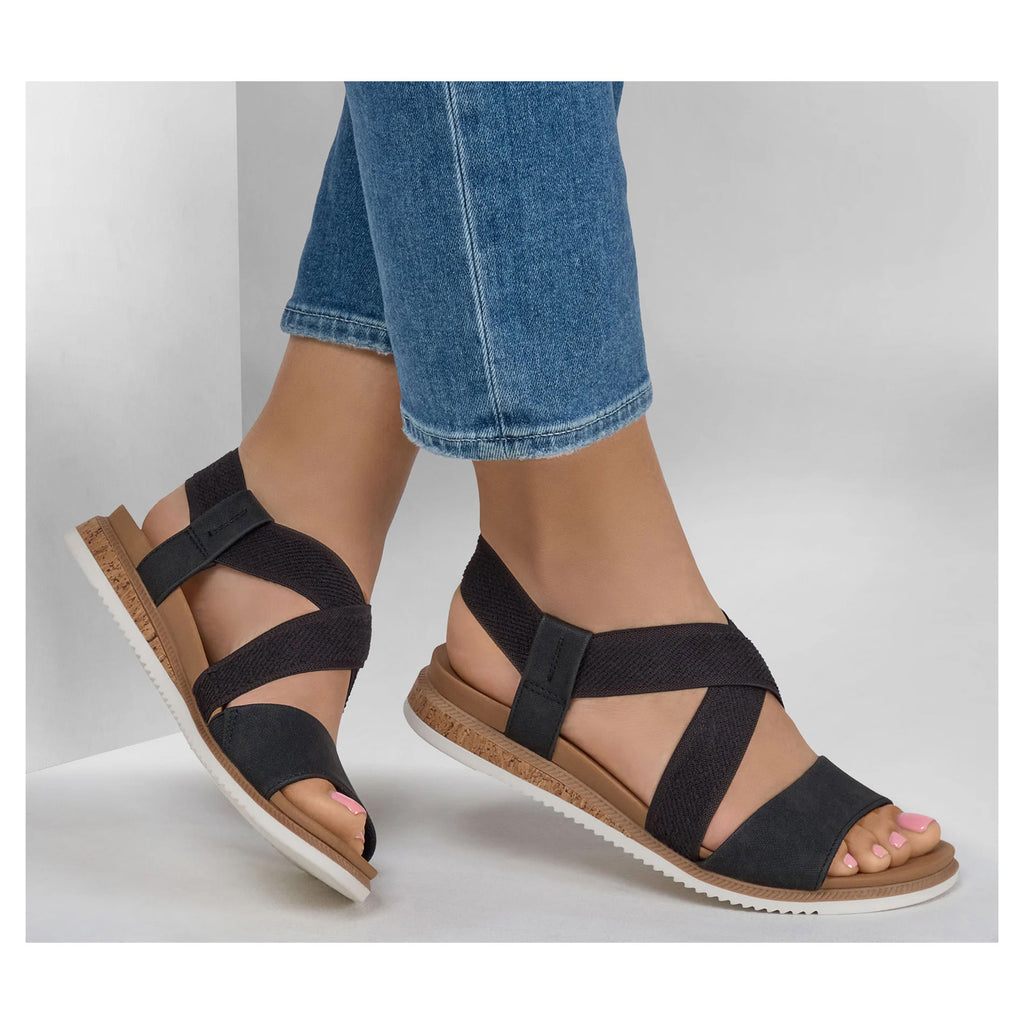 Women's Skechers BOBS Desert Kiss Low Sandal BLACK 114705-BLK