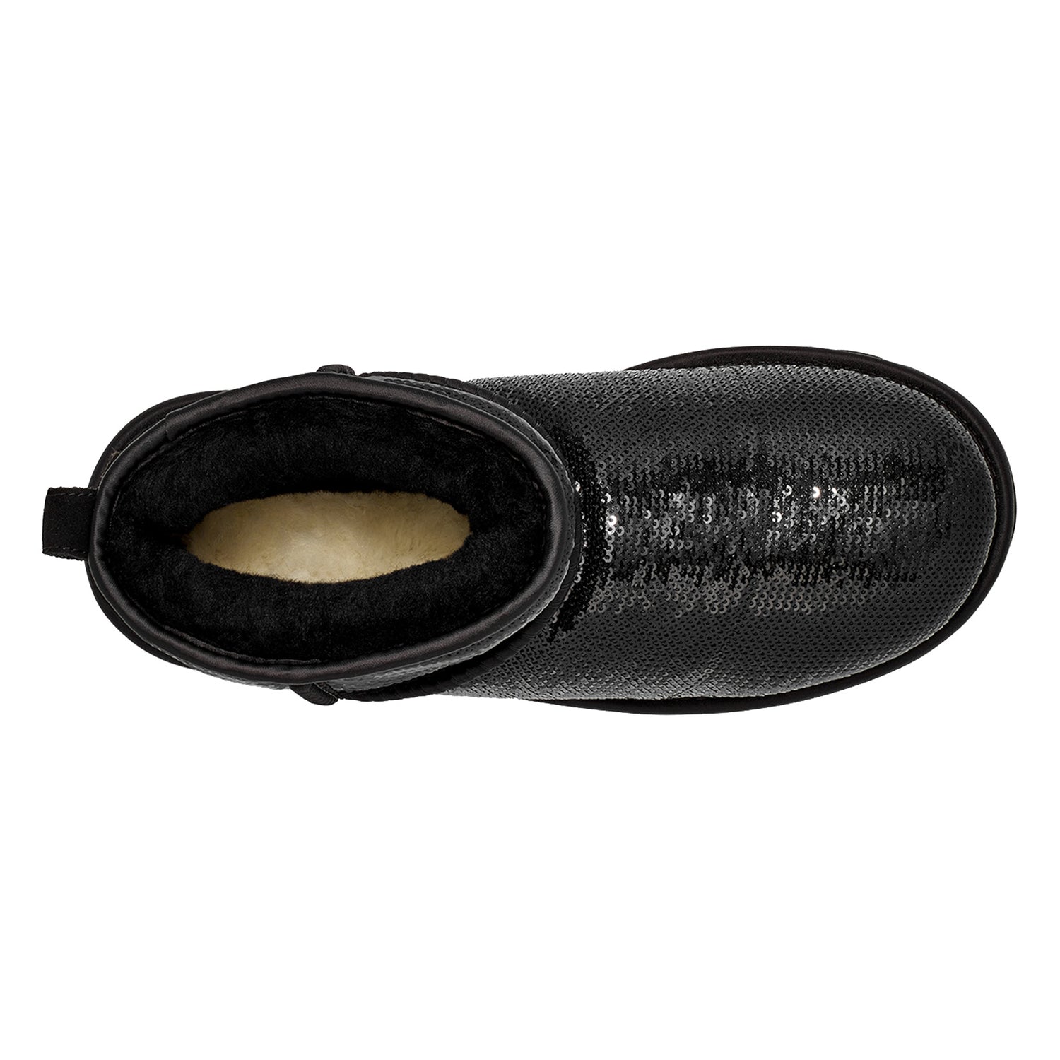 Peltz Shoes  Women's UGG Classic Ultra Mini Boot Black Sequin 1151616-BLK