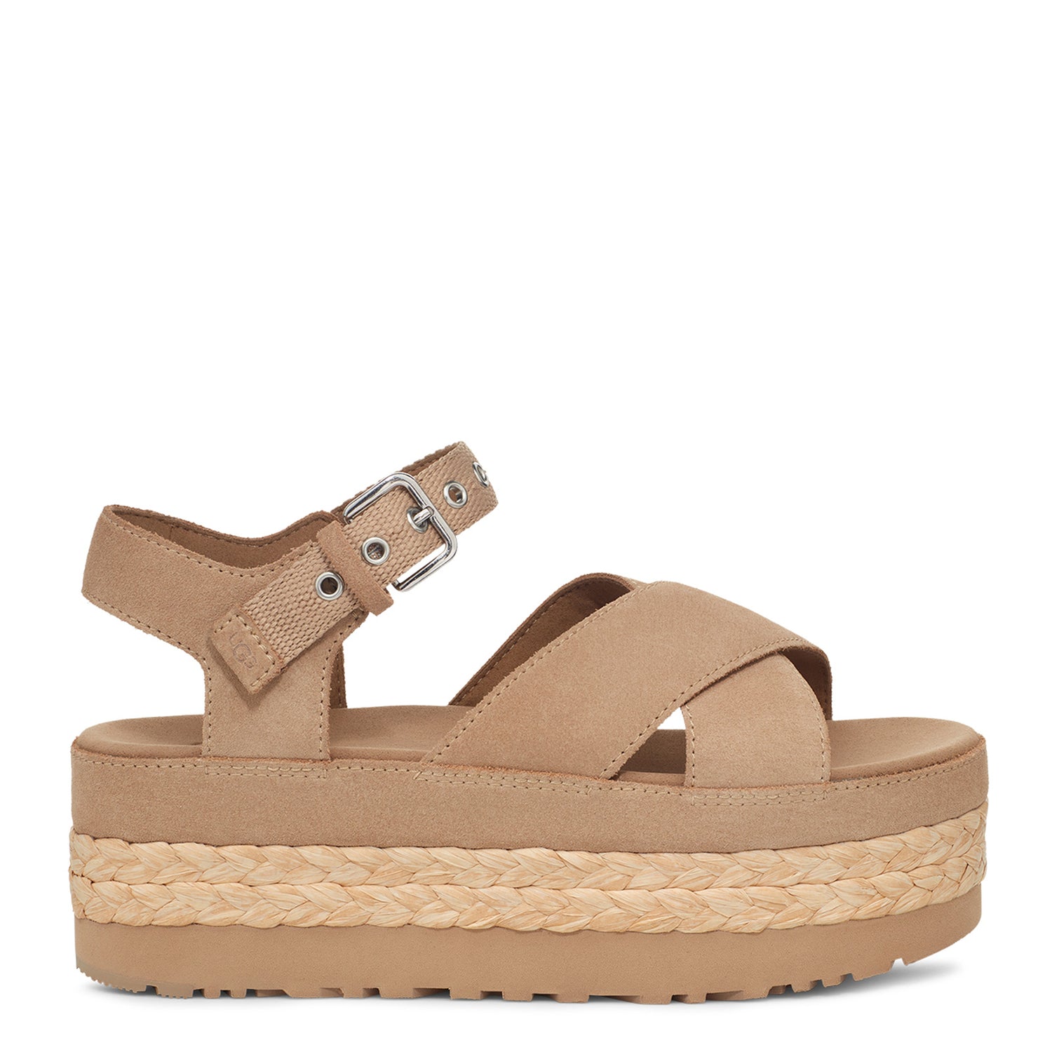Peltz Shoes  Women's Ugg Aubrey Ankle Platform Sandal Sand 1152711-SAN