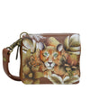 Peltz Shoes  Women's Anuschka Zip Around Small Organizer Wallet TAN 1161-CLP TN