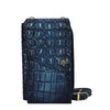 Peltz Shoes  Women's Anuschka Crossbody Phone Case Sapphire Croc 1173-CRC-SPH