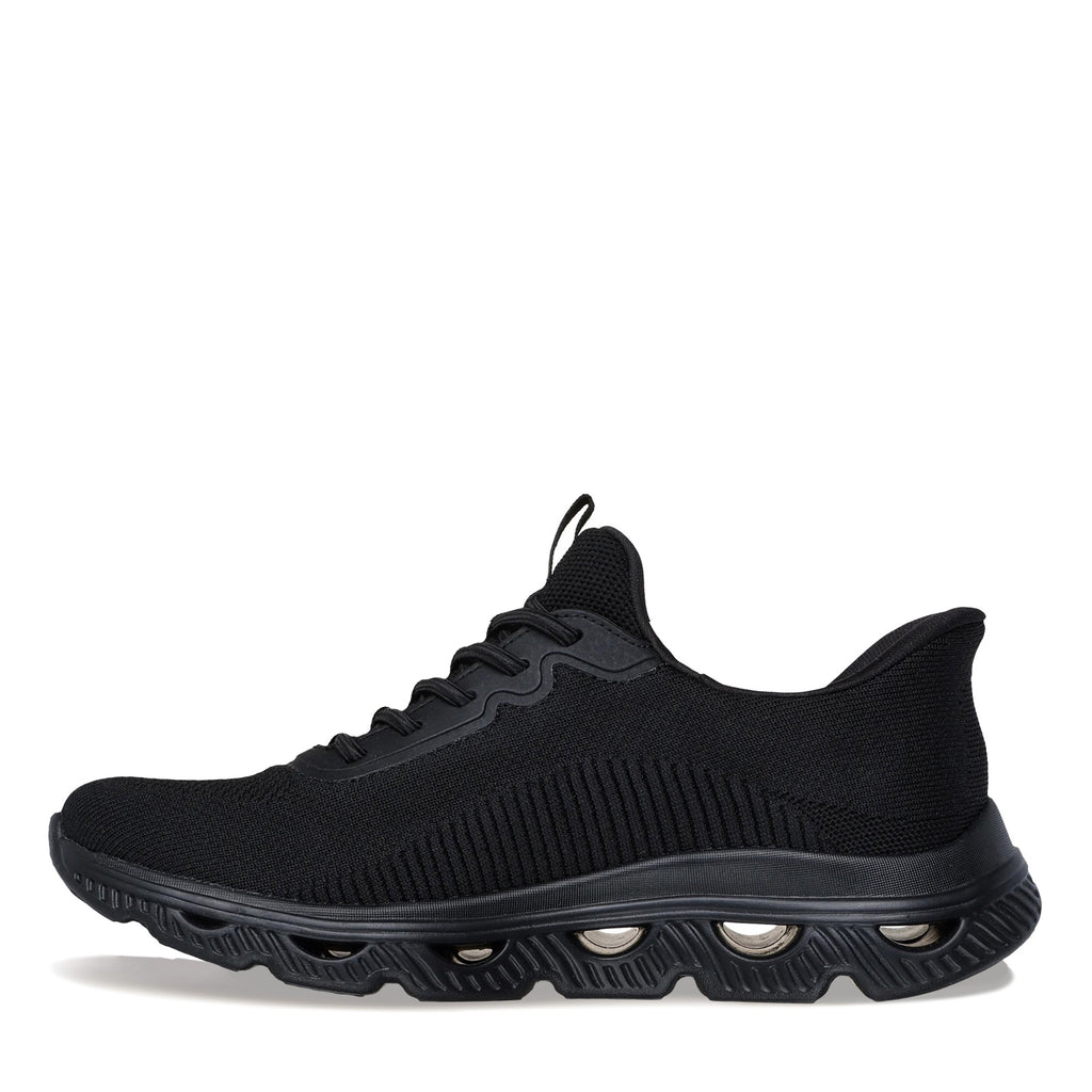 Women's Skechers Slip-ins: BOBS Sport Arc Waves Sneaker SOLID BLACK 117629-BBK