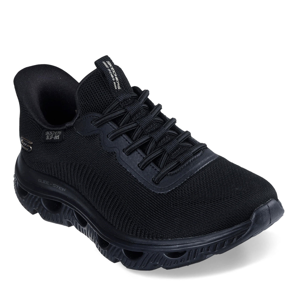 Women's Skechers Slip-ins: BOBS Sport Arc Waves Sneaker SOLID BLACK 117629-BBK