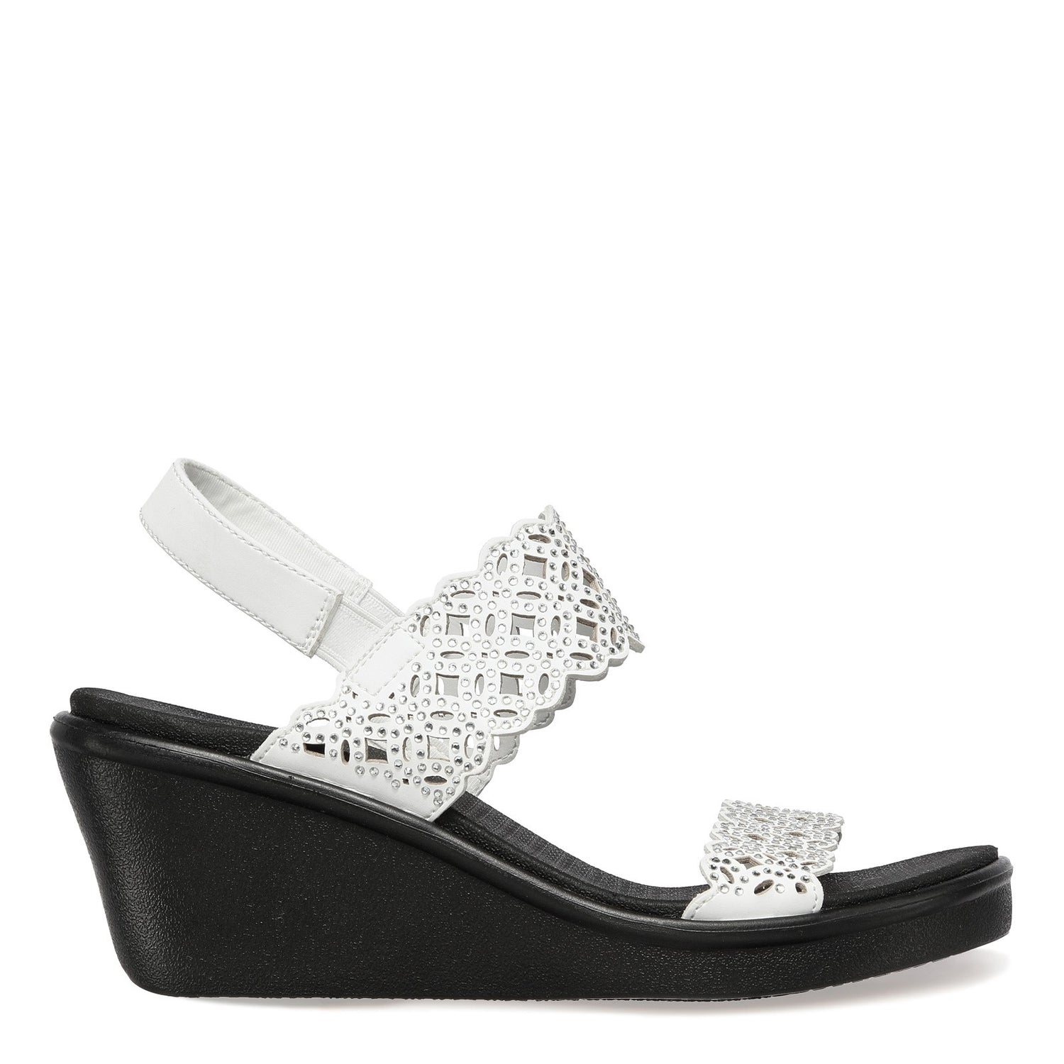 Peltz Shoes  Women's Skechers Cali Rumble On - Sassy Dayz Sandal White 119147-WHT
