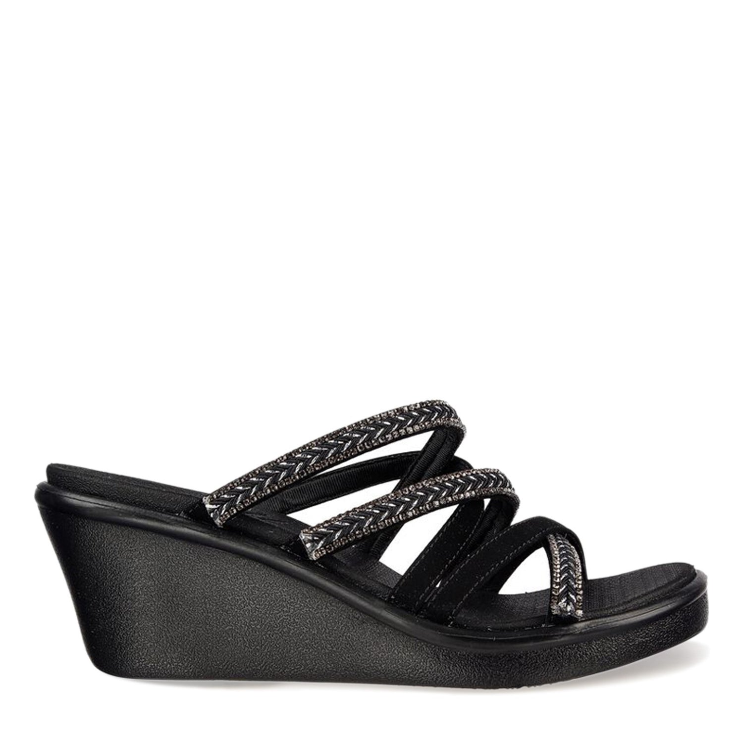 Peltz Shoes  Women's Skechers Cali Rumble On - Night Out Sandal Black 119149-BLK