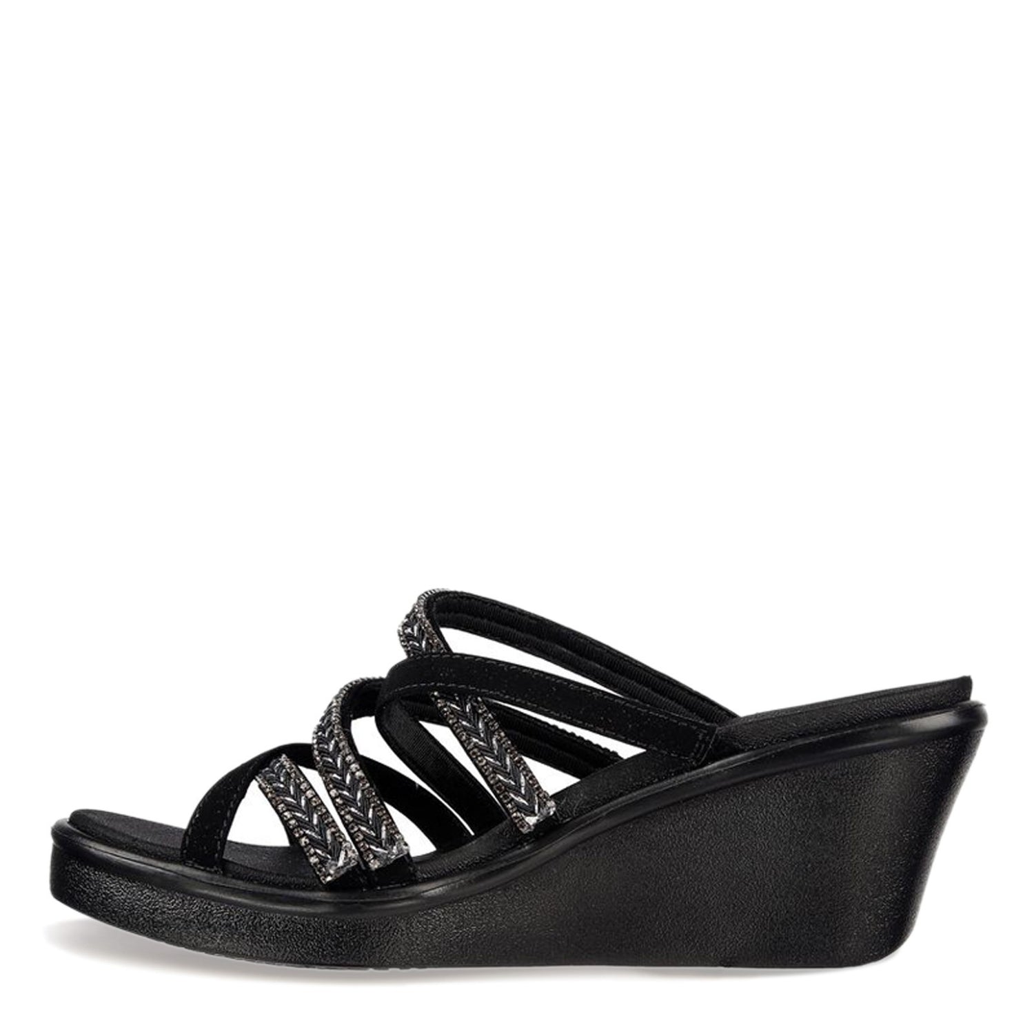 Peltz Shoes  Women's Skechers Cali Rumble On - Night Out Sandal Black 119149-BLK