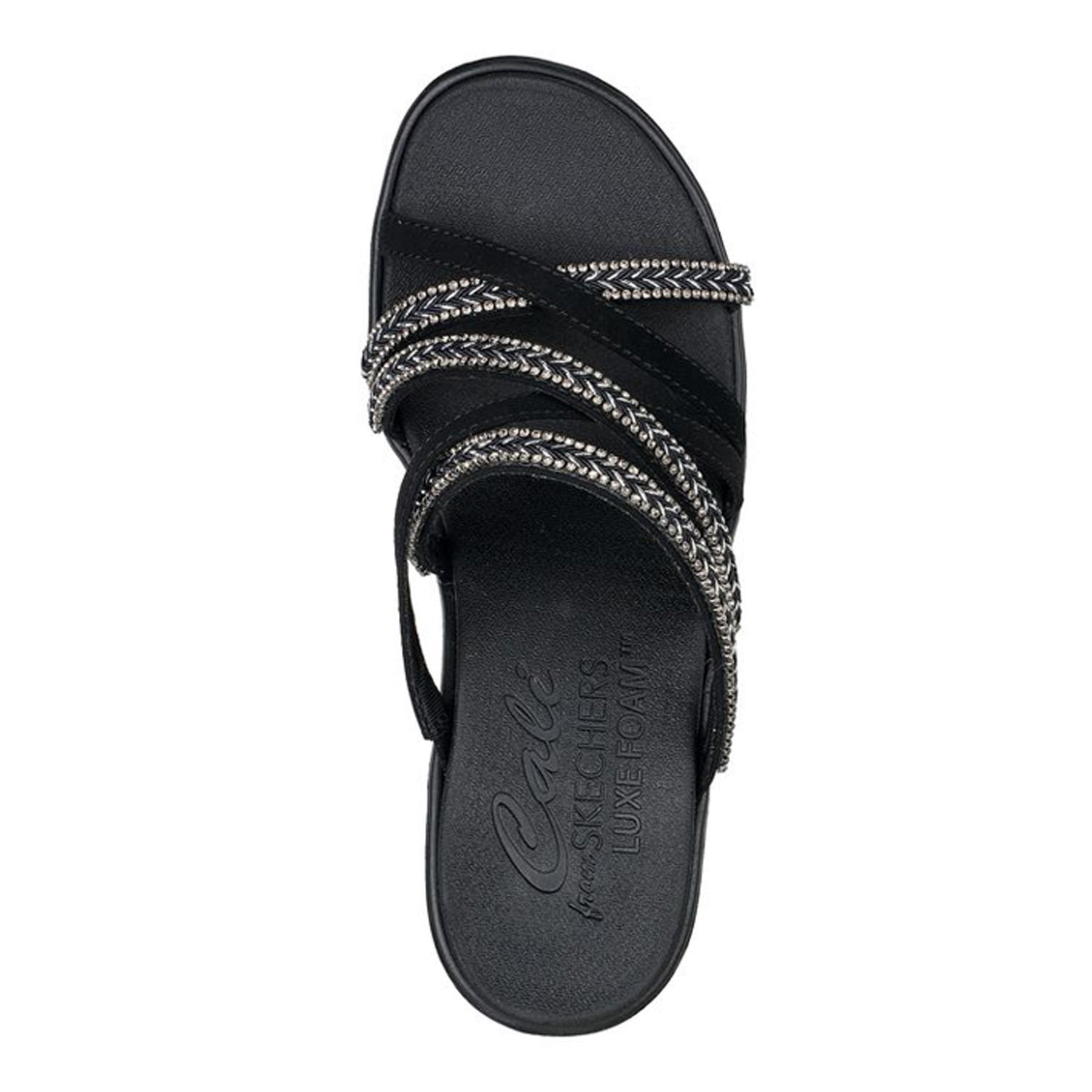 Peltz Shoes  Women's Skechers Cali Rumble On - Night Out Sandal Black 119149-BLK