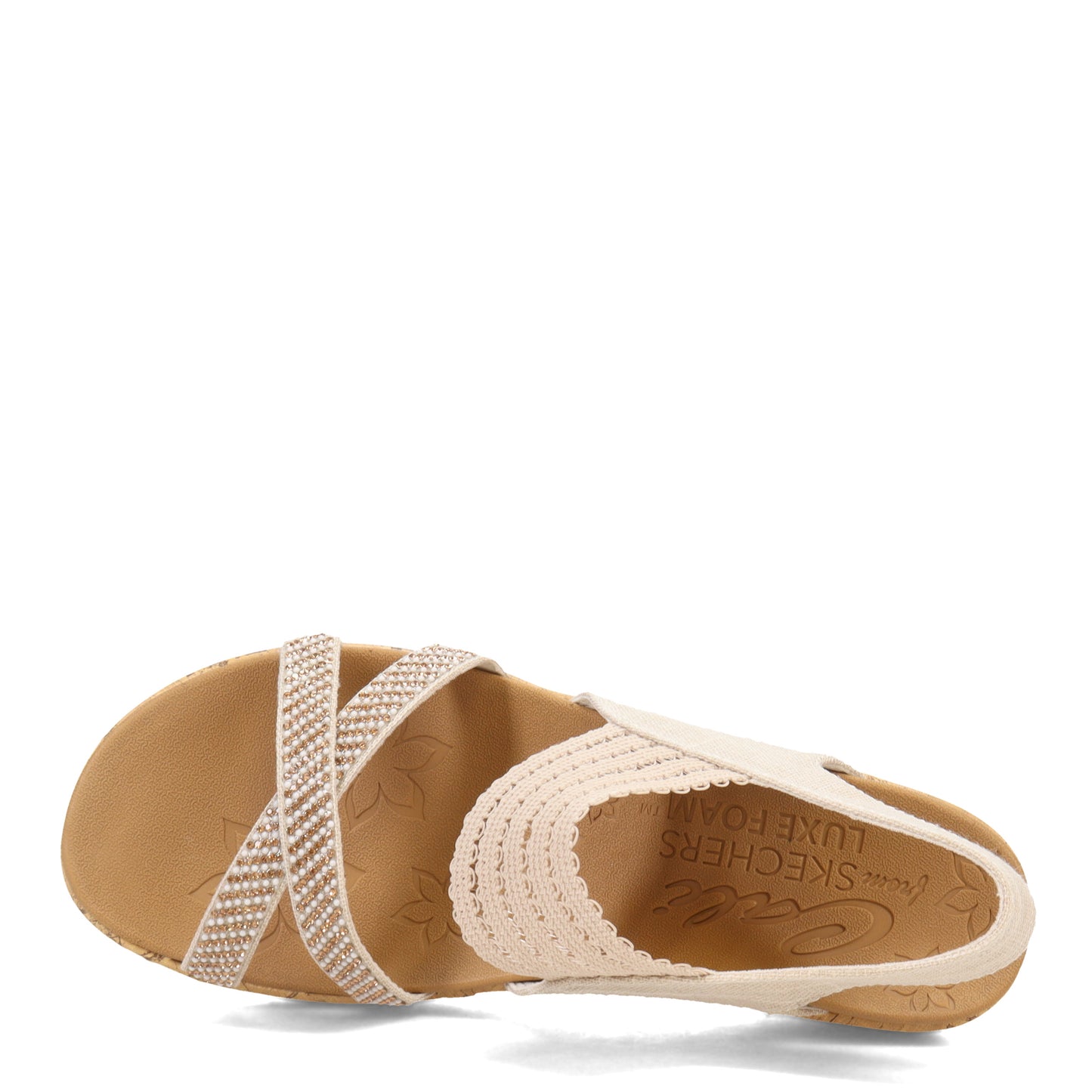 Peltz Shoes  Women's Skechers Beverlee - Fancy Sips Sandal Natural 119200-NAT