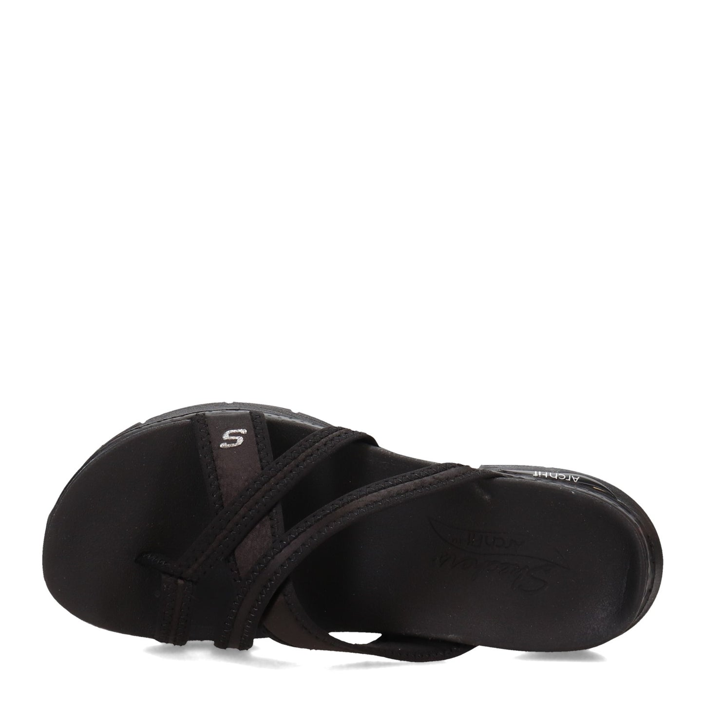 Peltz Shoes  Women's Skechers Arch Fit - New Start Sandal BLACK 119249-BBK