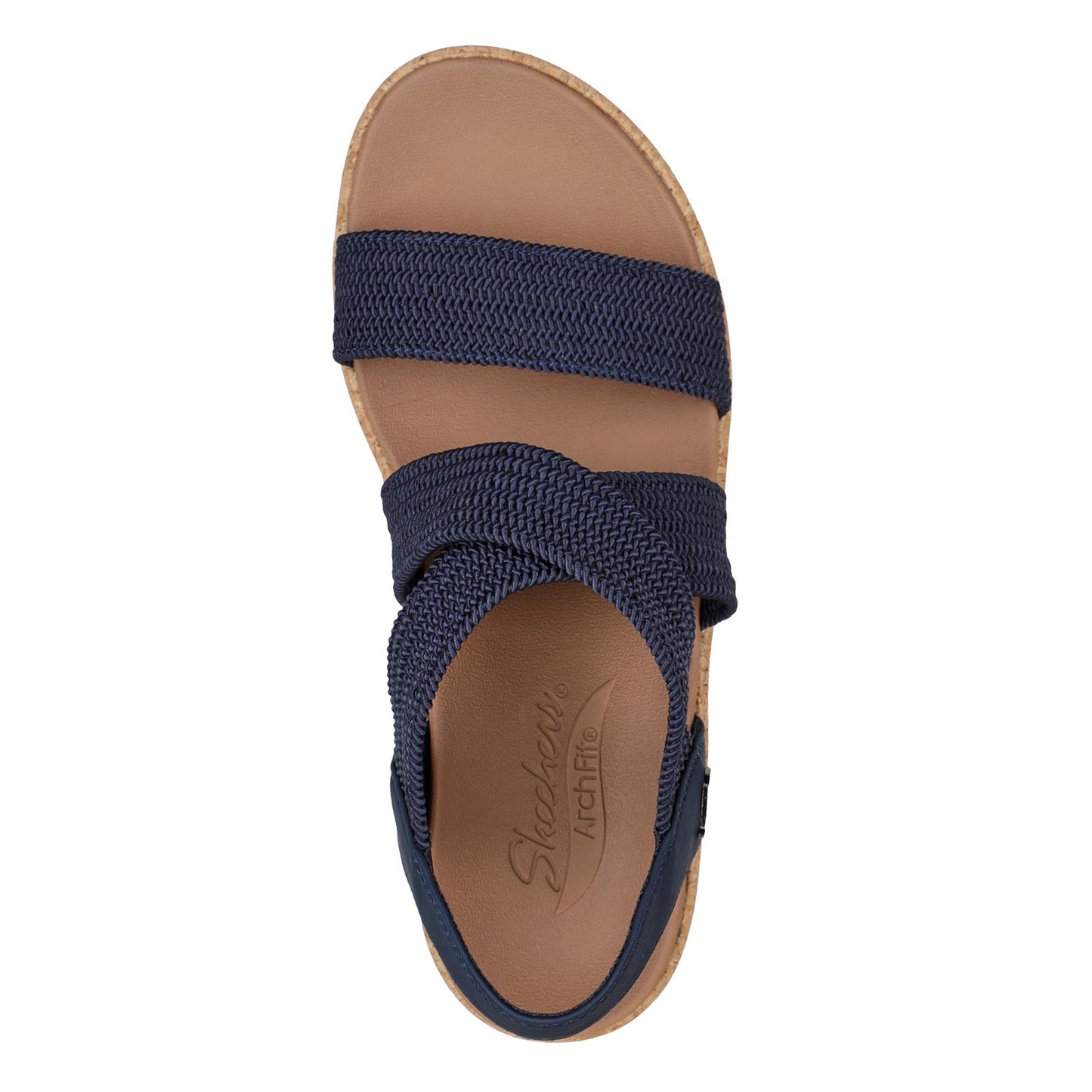 Peltz Shoes  Women's Skechers Arch Fit Beverlee - Love Stays Sandal Navy 119260-NVY