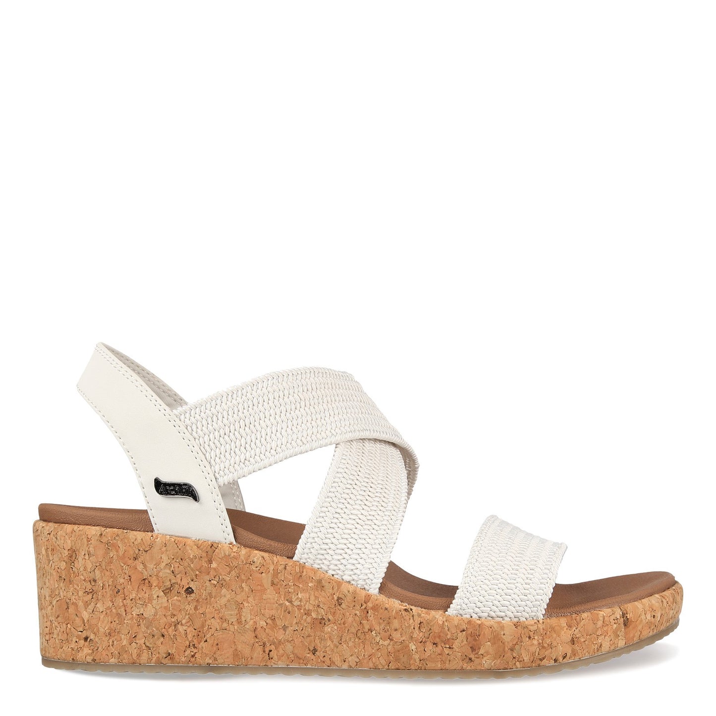 Peltz Shoes  Women's Skechers Arch Fit Beverlee - Love Stays Sandal White 119260-WHT
