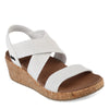 Peltz Shoes  Women's Skechers Arch Fit Beverlee - Love Stays Sandal White 119260-WHT