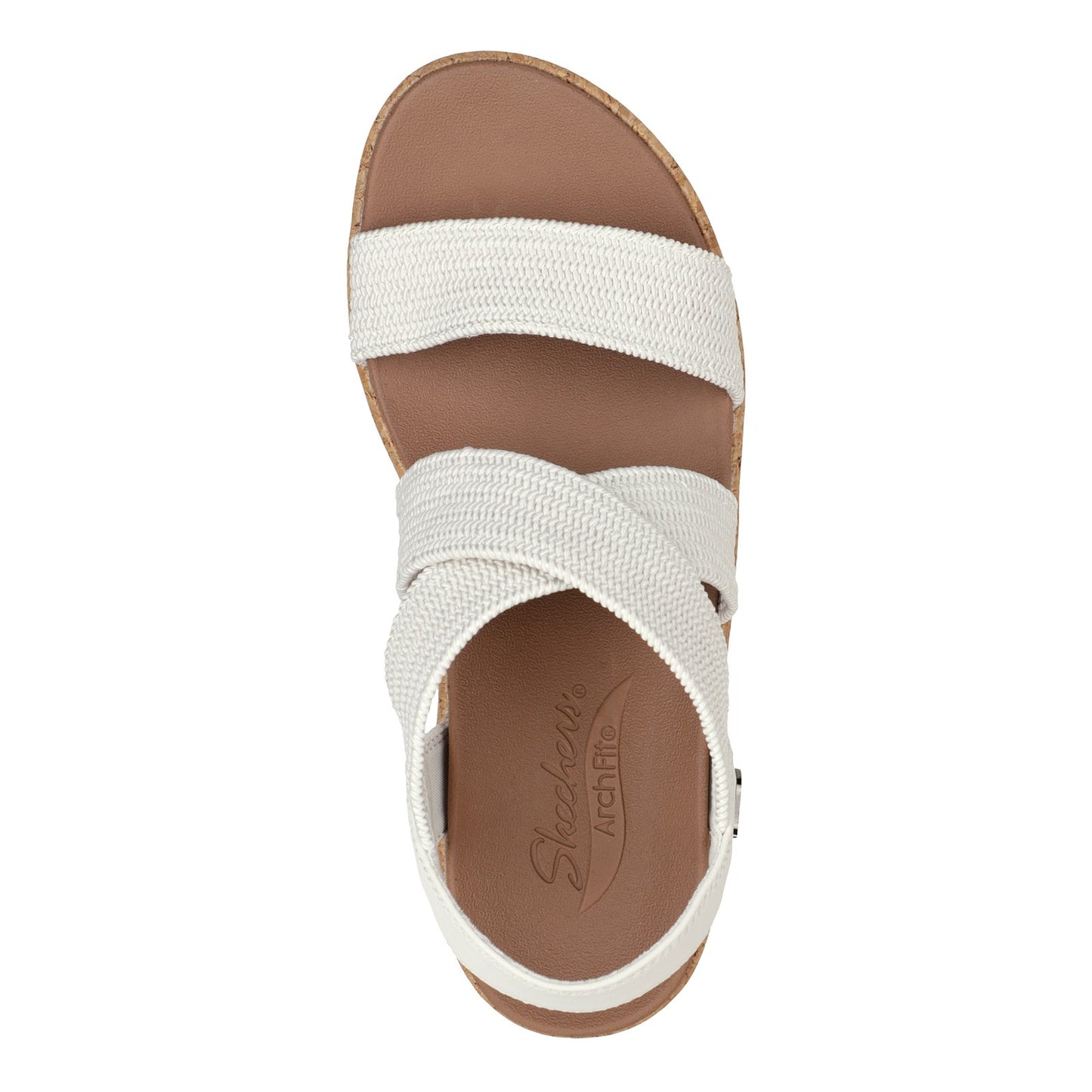 Peltz Shoes  Women's Skechers Arch Fit Beverlee - Love Stays Sandal White 119260-WHT