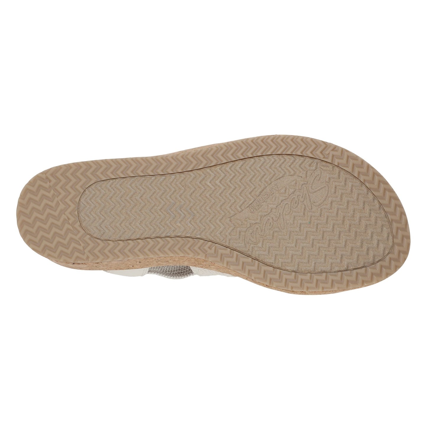 Peltz Shoes  Women's Skechers Arch Fit Beverlee - Love Stays Sandal White 119260-WHT