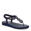 Peltz Shoes  Women's Skechers Arch Fit Meditation Rhinestone Sandal NAVY 119291-NVMT