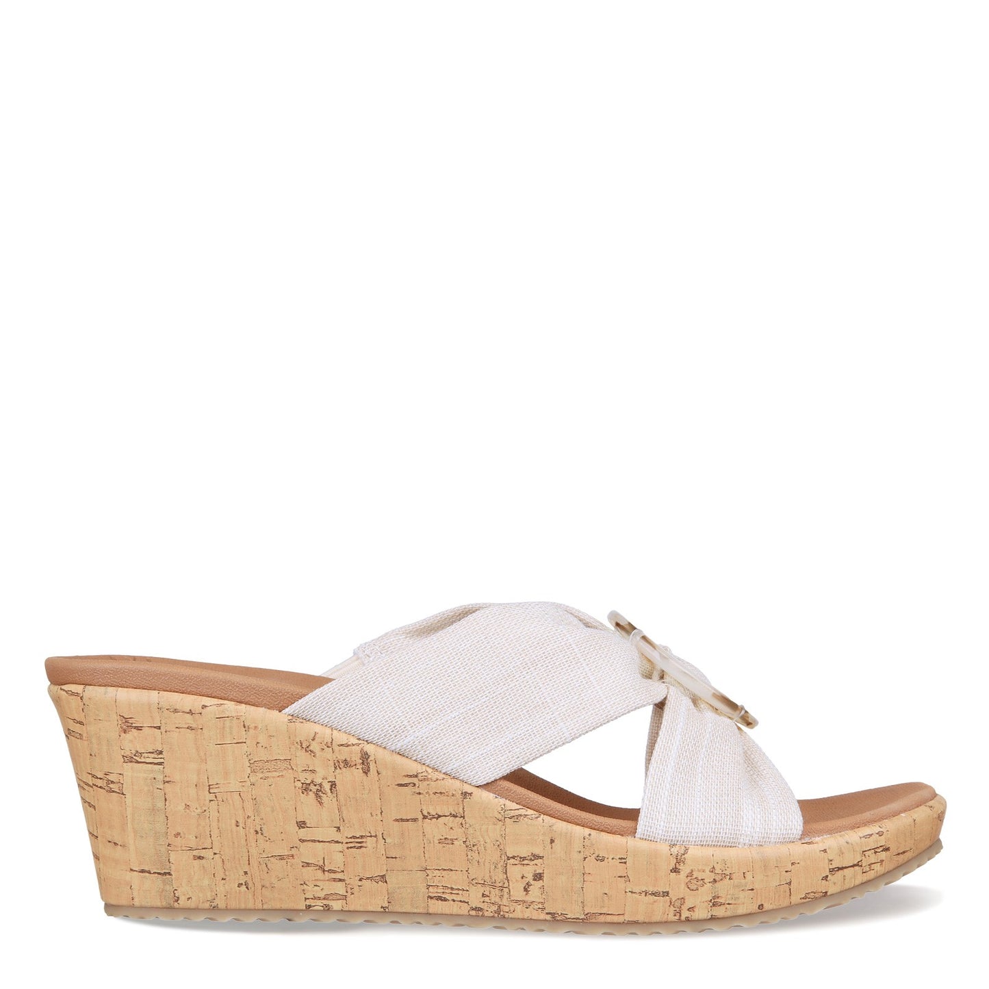 Peltz Shoes  Women's Skechers Beverlee - Sail Twist Sandal Natural 119327-NAT