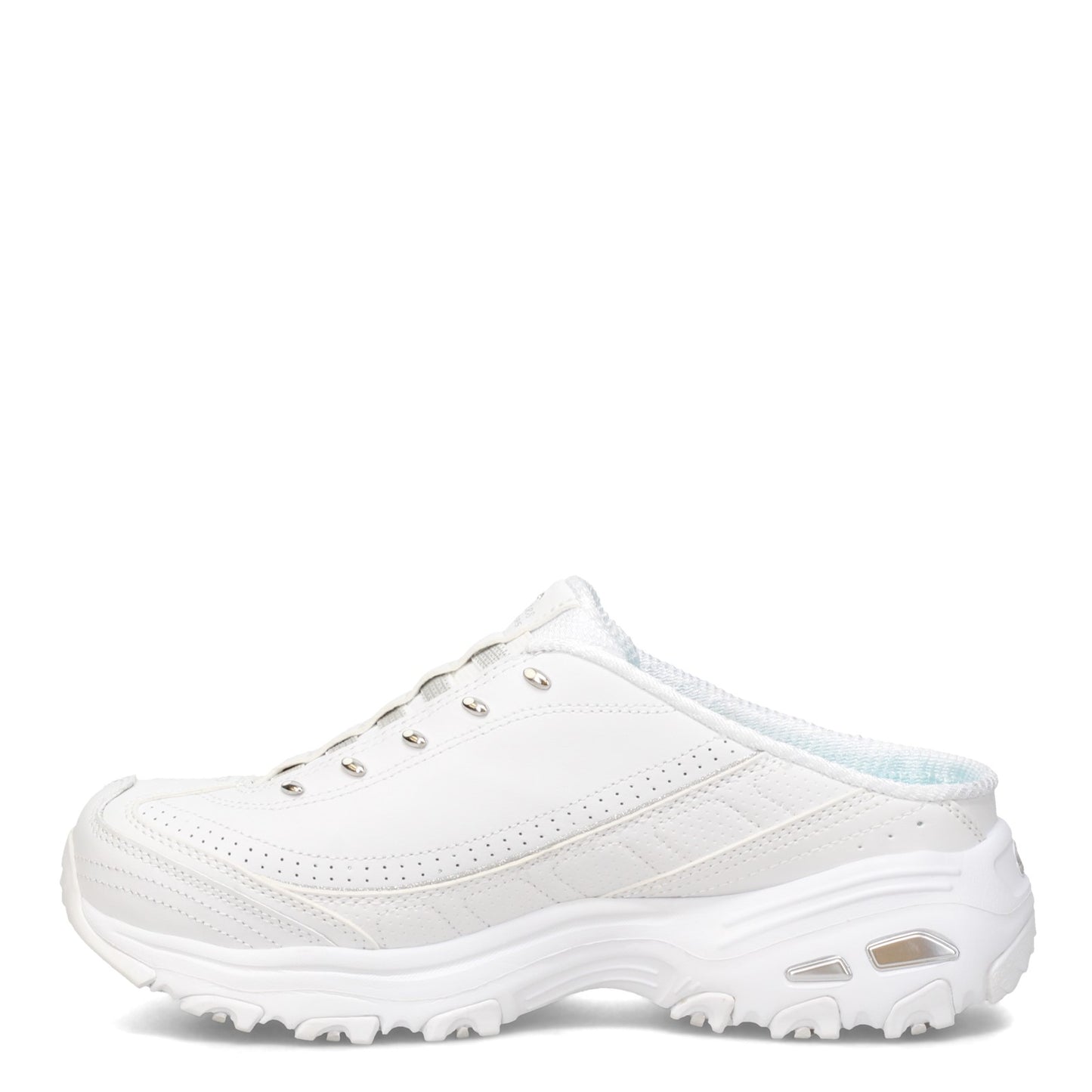 Peltz Shoes  Women's Skechers D'lites - Bright Sky Sneaker WHITE SILVER 11933-WSL