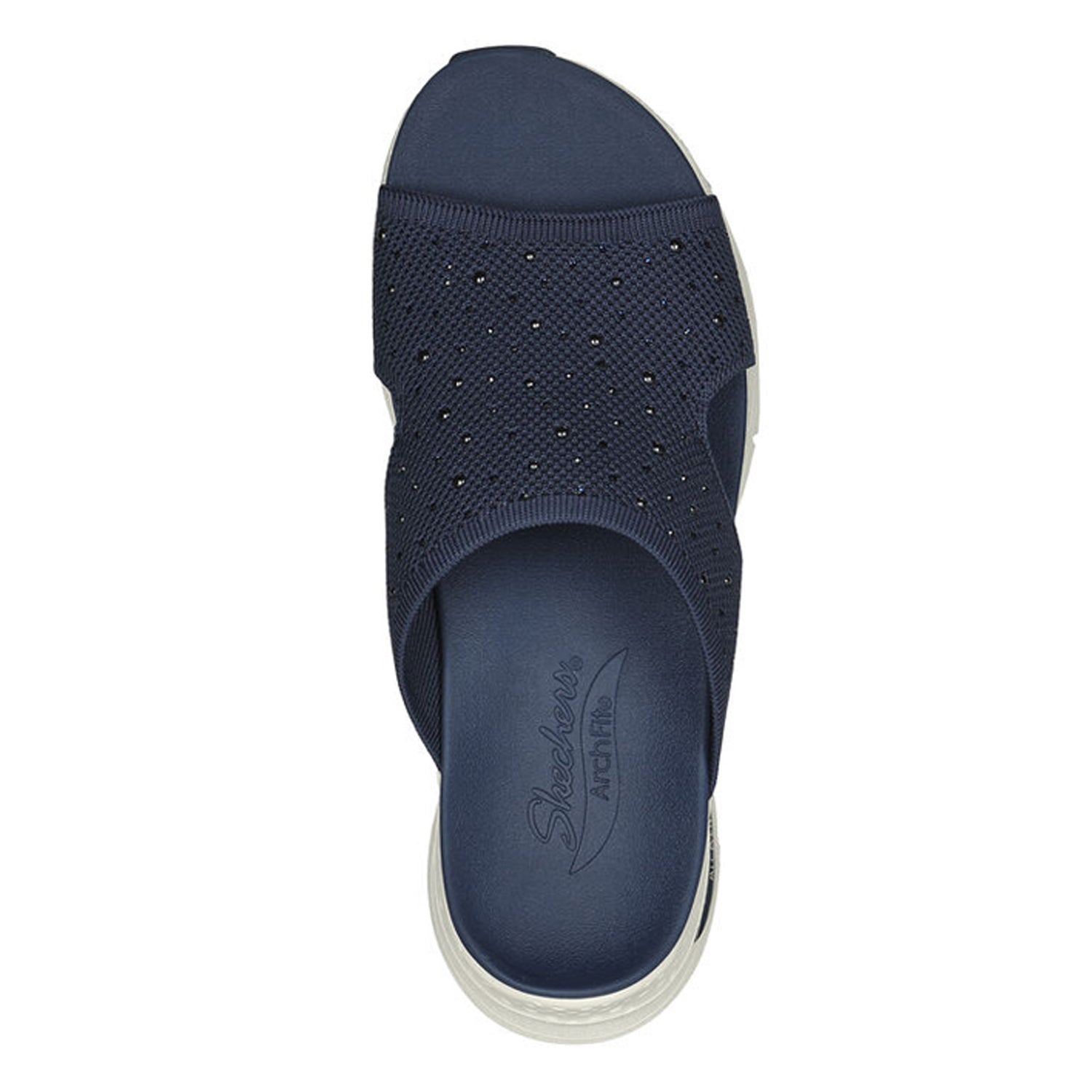 Peltz Shoes  Women's Skechers Cali Arch Fit - Sweet Monet Sandal Navy 119449-NVY