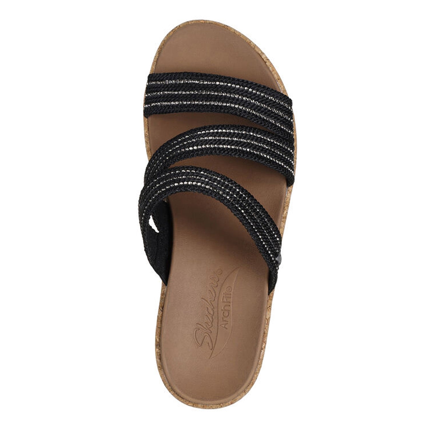 Peltz Shoes  Women's Skechers Arch Fit Beverlee - Always Classy Sandal Black 119548-BLK