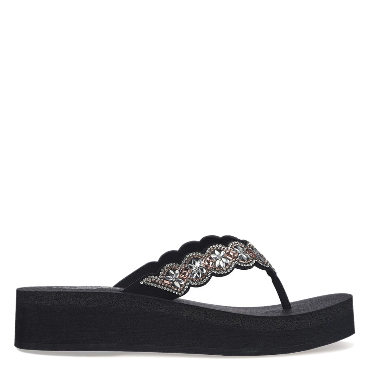 Peltz Shoes  Women's Skechers Vinyasa - Happy Spring Sandal Black 119631-BLK