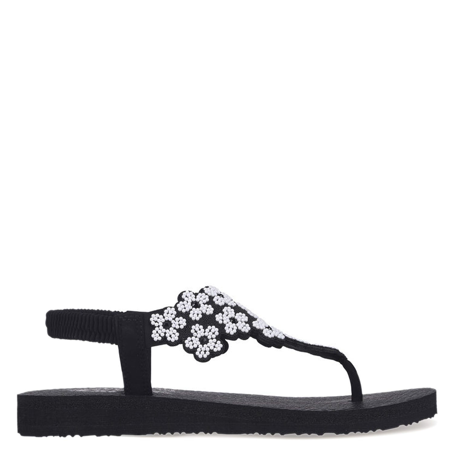 Peltz Shoes  Women's Skechers Meditation - Pearly Thing Sandal black 119657-BLK