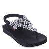Peltz Shoes  Women's Skechers Meditation - Pearly Thing Sandal black 119657-BLK