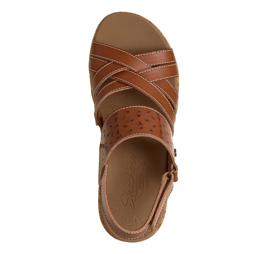 Women's Skechers Arch Fit Beverlee - Natural Era Sandal LUGGAGE 120101-LUG