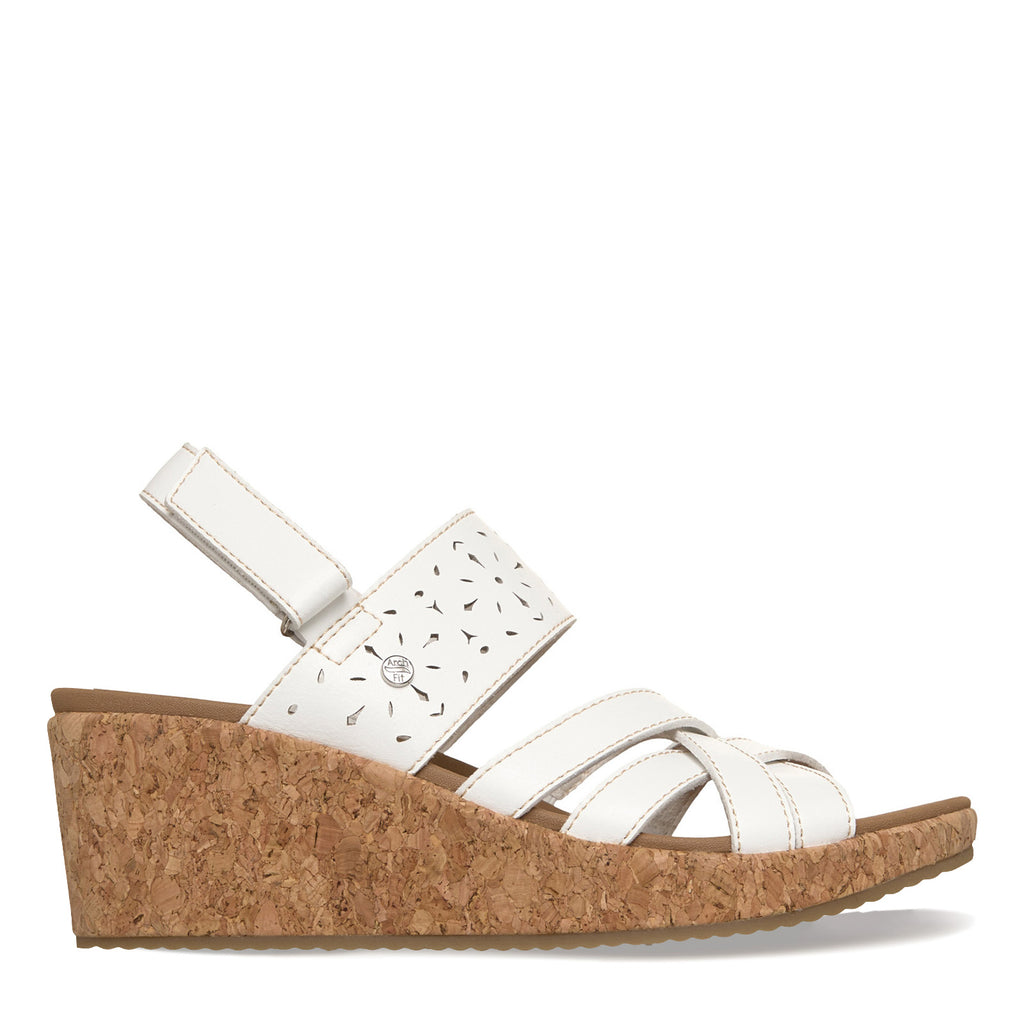 Women's Skechers Arch Fit Beverlee - Natural Era Sandal WHITE 120101-WHT