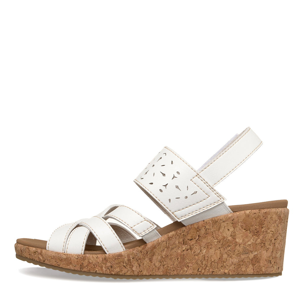 Women's Skechers Arch Fit Beverlee - Natural Era Sandal WHITE 120101-WHT