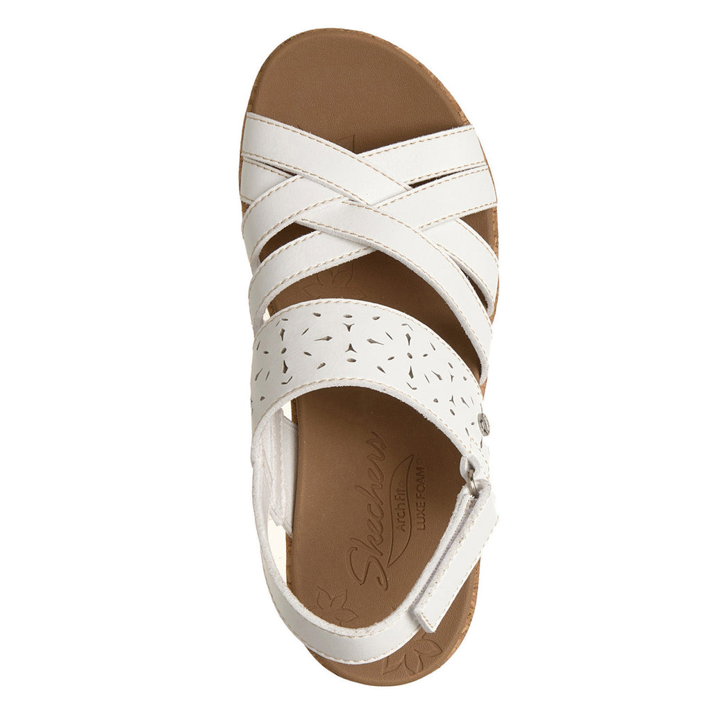 Women's Skechers Arch Fit Beverlee - Natural Era Sandal WHITE 120101-WHT