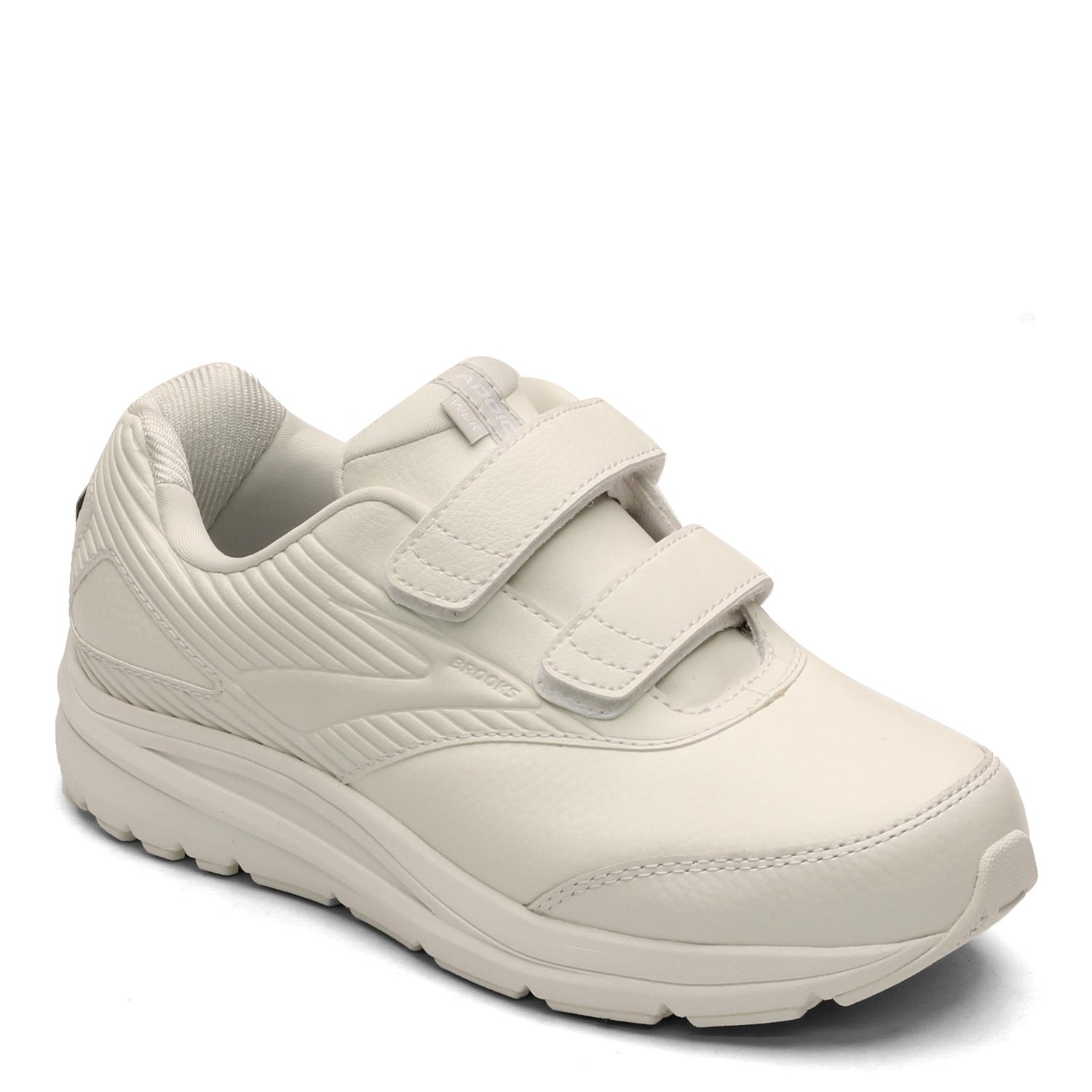 Peltz Shoes  Women's Brooks Addiction Walker V-Strap 2 Walking Shoe - Wide Width White 120309 1D 142
