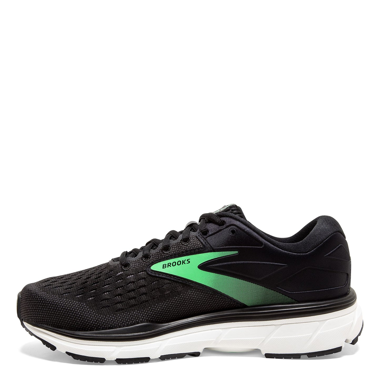 Peltz Shoes  Women's Brooks Dyad 11 Running Shoe - Extra Wide Black/Ebony/Green 120312 2E 082
