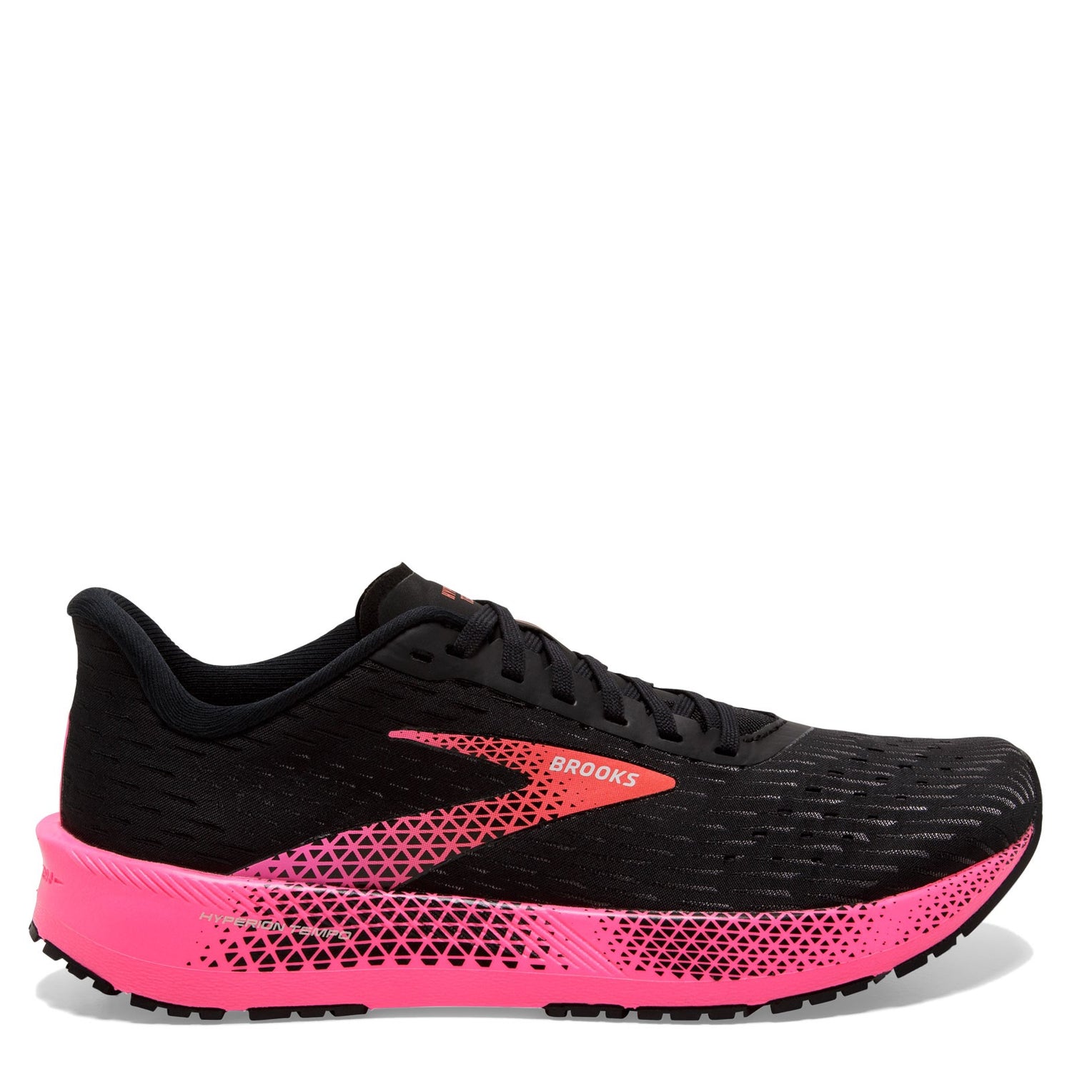 Peltz Shoes  Women's Brooks Hyperion Tempo Running Shoe Black/Pink/Hot Coral 120328 1B 086