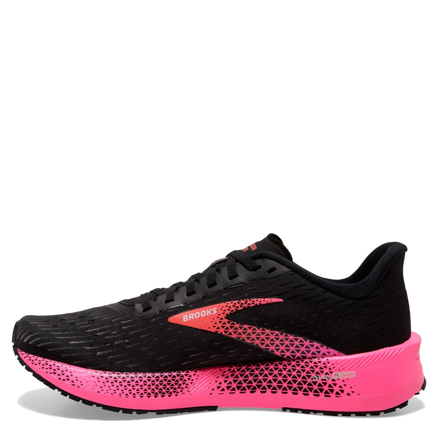 Peltz Shoes  Women's Brooks Hyperion Tempo Running Shoe Black/Pink/Hot Coral 120328 1B 086