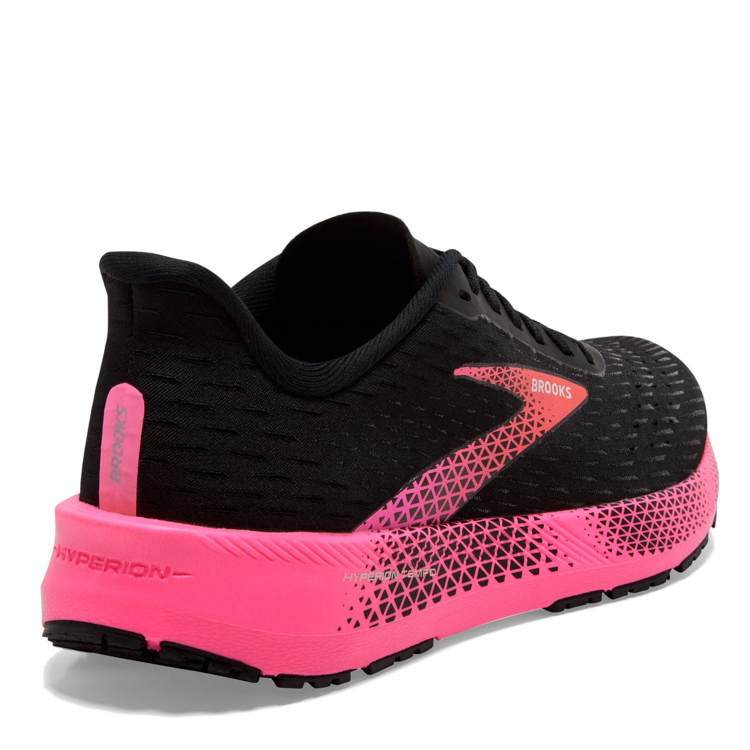 Peltz Shoes  Women's Brooks Hyperion Tempo Running Shoe Black/Pink/Hot Coral 120328 1B 086