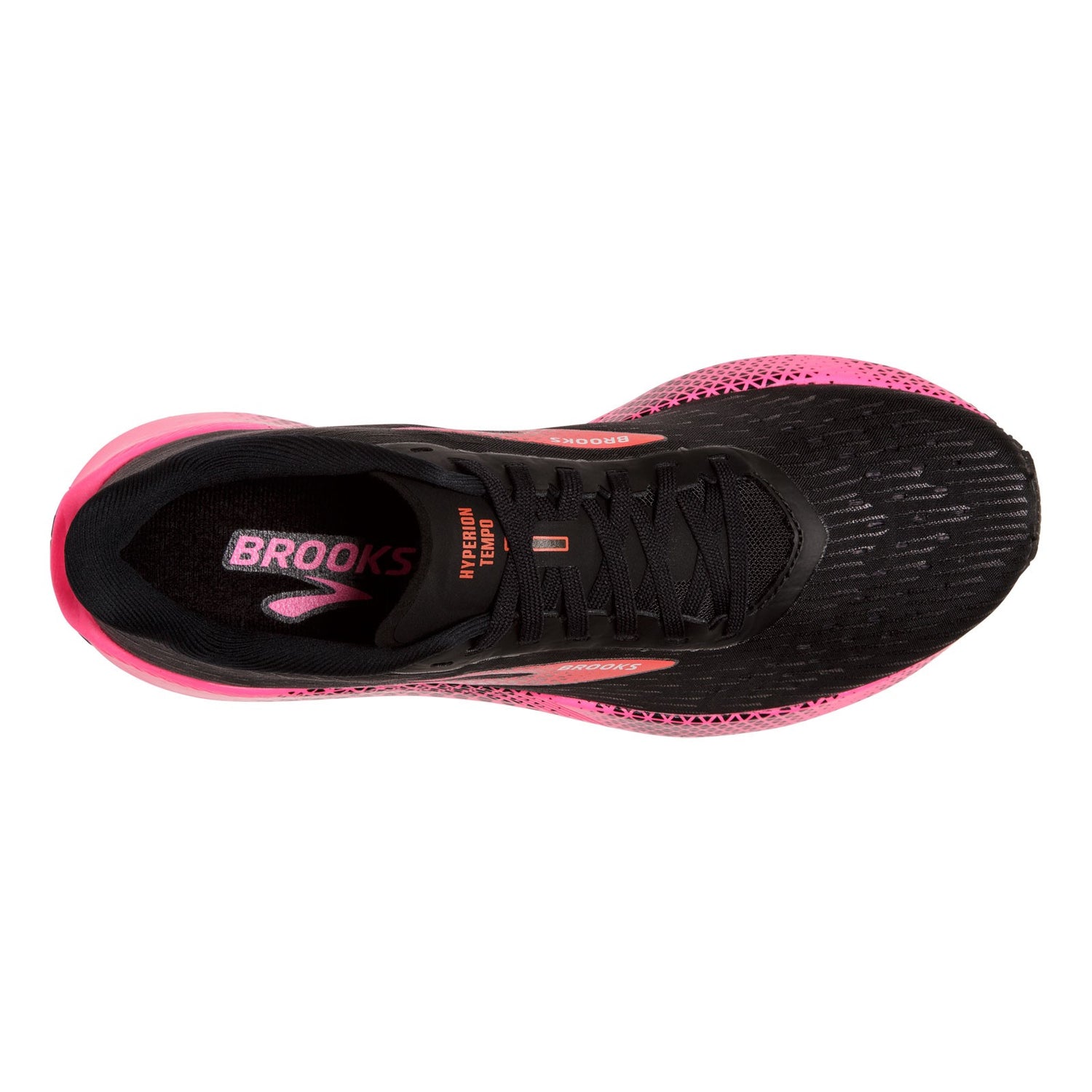 Peltz Shoes  Women's Brooks Hyperion Tempo Running Shoe Black/Pink/Hot Coral 120328 1B 086