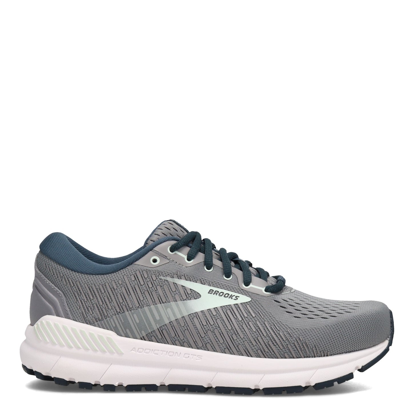 Peltz Shoes  Women's Brooks Addiction GTS 15 Running Shoe Grey/Navy 120352 1B 099